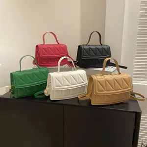 작은 광장 여성의 팔찌 순수한 색상 숄더백 핸드백 2023 패션 여성 가방 Y008
