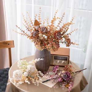 ช่อดอกกุหลาบประดิษฐ์ CallaFloral สีม่วง สีแดง สีชมพู สีขาว ผ้าทอแบบแพน สำหรับตกแต่งบ้าน - Product Image 1