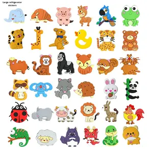 Imanes de animales de dibujos animados de goma suave creativos modernos pegatinas de educación temprana para niños personalizadas para uso en <span class=keywords><strong>oficina</strong></span> stock al por mayor - Product Image 5