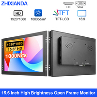 1000Nits 15.6 Inci 1920x1080 Kecerahan Tinggi VESA Monitor Layar Sentuh Kapasitif Resistif Industri LCD Display HD USB VGA