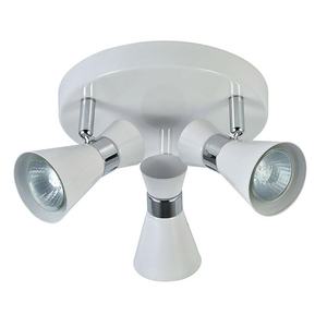 Plafón blanco/cromo 13x20x20 cm, 3xgu10, ideal para iluminar espacios modernos y crear ambientes acogedores. - Product Image 1