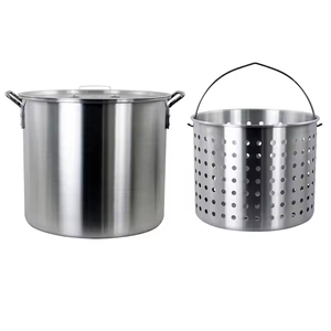 Marmite commerciale classique avec panier de cuisson et couvercle ventilé en aluminium, capacité 20-100 Qt, pour friture de dinde - Product Image 3