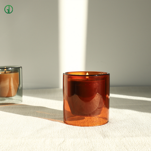 أكواب شموع زجاجية ملونة، حامل شموع زجاجي للديكور الرومانسي، عشاء وحفلات زفاف، برطمانات شموع ملونة للطاولة، ديكور منزلي - Product Image 4