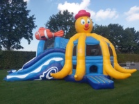 Maison de rebond gonflable Seaworld avec toboggan et piscine à balles combo gonflable humide ou sec à vendre