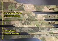 Personnalisé 25mm 38mm 50mm Milspec Jacquard Multicam Motif Sangle Polyester Bande Anti-IRR Molle Atacs Fg Sangle