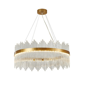 Round Modern Nordic Breakfast Counter <b>Ceiling</b> <b>LED</b> Pendant Lamp for Home Decor Ring Circle Luxury <b>Crystal</b> Chandelier <b>Lighting</b> - Product Image 1
