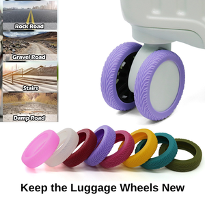 Housse de roue en silicone anti-bruit pour la plupart des bagages Spinner Wheel Valise et Dog Cat Cage Housse de protection de roue en silicone durable pour animaux de compagnie - Product Image 3