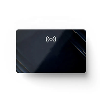 Kartu kosong logam kustom NFC T5577 antarmuka komunikasi RFID Chip untuk pembayaran keanggotaan bisnis Tag Mini alur tersembunyi
