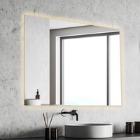 Miroir LED rétroéclairé mural pour salle de bain, hôtel, maquillage avec capteur tactile