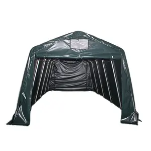 Waterproof PVC Foldable Heavy Duty Carport Wholesale Outdoor Storage Dome For Big Warehouse For Car Parking Metal Wood Frame