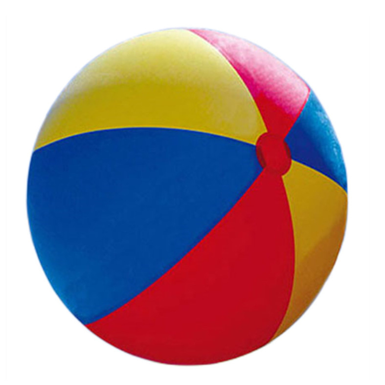 Pelota de playa gruesa de 70 cm en rojo, amarillo y azul.