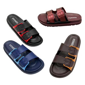 Venta al por Mayor en África y el Sudeste Asiático de Pantuflas con Doble Hebilla para Hombre y Mujer, MOQ 1800+, Directo de Fábrica, Suela Suave y Cómoda - Product Image 1