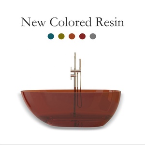 Fanwin colorful hotel bagno freestanding vasca da bagno in resina ambrata vasca da bagno trasparente vasca da bagno - Product Image 6