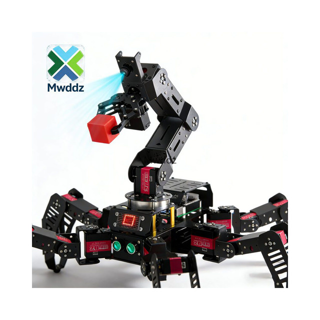 SpiderPi Pro Hexapod Robot Smart Robot with AI Robotic Arm Powered by Board for Raspberry Pi 4B 4GB