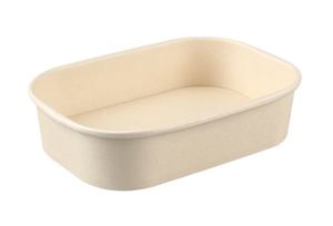 Saladier rectangulaire rond jetable en papier avec couvercle en papier et couvercles en plastique - Product Image 5