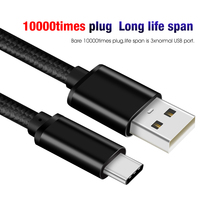 Cable de datos USB tipo C de 1m, 2m, 3m, 2.4A, PVC/TPE/nailon, venta al por mayor