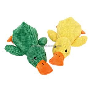 Kaz yıkılmaz köpek oyuncaklar agresif Chewers cins kırışık gıcırtılı peluş yavru çiğnemek diş çıkarma ördek köpek oyuncak - Product Image 1