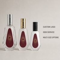 Flacon de parfum de luxe vide en verre en forme de goutte d'eau avec bouchon argenté 50 ml, flacon pulvérisateur à atomiseur facetté, vente en gros, logo personnalisé
