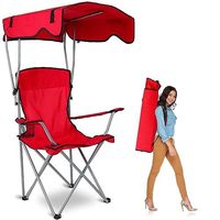 Chaise pliante portable en métal pour l'extérieur avec pare-soleil, chaise de camping pliante pour la plage, chaise pliante de plage