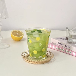 Vaso <span class=keywords><strong>de</strong></span> Vidrio Floral Vintage Francés, Hermoso Vaso <span class=keywords><strong>de</strong></span> Vidrio <span class=keywords><strong>de</strong></span> Gran Capacidad con Diseño <span class=keywords><strong>de</strong></span> Limón - Product Image 2