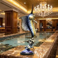 Statue de poisson Koi en bronze moulé à la cire perdue sur mesure - Sculpture aquatique sur mesure, sculpture en bronze