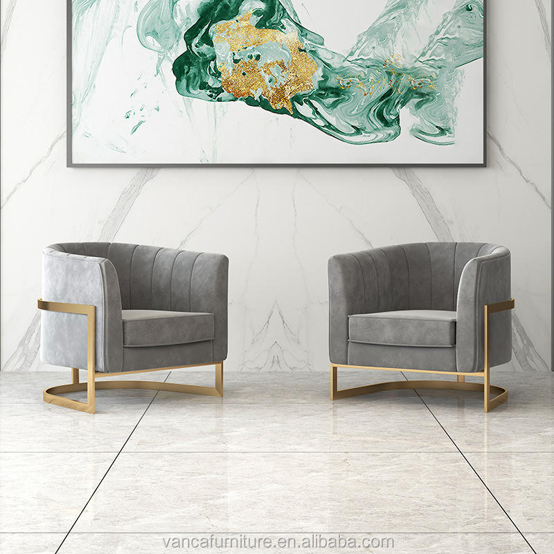 European Style Modern Home Living Room Chair Furniture Metal Frame