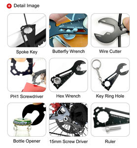 Alat kunci pas Mini multifungsi 11 <span class=keywords><strong>In</strong></span> <span class=keywords><strong>1</strong></span> Gadget EDC luar ruangan portabel alat kartu saku berkemah gantungan kunci Multi alat bertahan hidup - Product Image 3