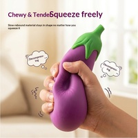 Jouet à presser en TPR en forme d'aubergine géante, fruits et légumes, à remontée lente, jouets sensoriels anti-stress pour enfants
