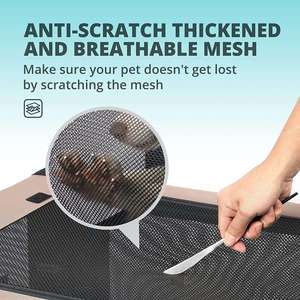 Luxe moderne 4 portes Portable pliant chien caisse en acier souple cadre maille tapis sain voyage pliable Pet Carrier pour chat chien - Product Image 3