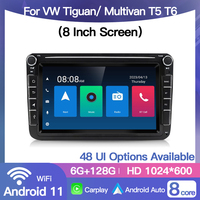 Autoradio Android STWEI pour VW / Volkswagen Tiguan/Transporter et Multivan T5 T6, lecteur multimédia, navigation, Carplay
