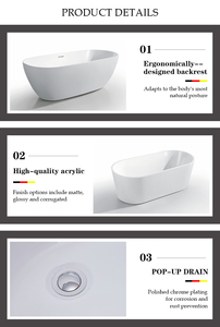 Bañera Rectangular de Superficie Sólida para 2 Personas, Adecuada para Apartamentos y Hoteles de Alta Gama - Product Image 5