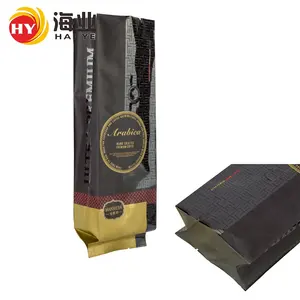 Haiye Custom Printed Top Grade Back Side Sealing Gusset Coffee 250 Grams And 500 Grams Bag Pouch With Valve