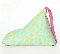 Housse de pouf triangulaire compacte d'extérieur avec poches, impression personnalisée, pour le transport en voyage, vente en gros