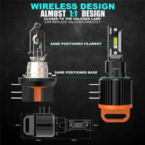 V8 100W 40000 lumens phares led H15 Tri Tubes de Cuivre Canbus Fonction Diurne Voiture Auto Led 12V h4b LED Phare De Voiture - Product Image 4