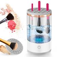 Nettoyeur de pinceaux de maquillage portable rechargeable OEM, avec fonctions de nettoyage automatique et de séchage à l'air, idéal pour les fards à joues, facile à utiliser à domicile