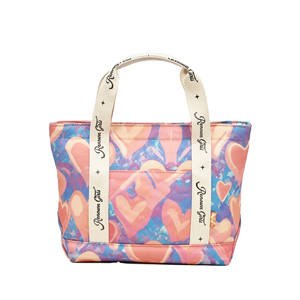 Bolsa de nailon ligera para el almuerzo, bolso de hombro con estampado floral y de corazones para uso diario - Product Image 1