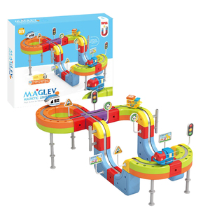 70 PCS Magnetic Rail Electric <b>Train</b> Set Flexible Race Track DIY Montessori Building <b>Kits</b> STEM Learning Toy for Boys Girls - Product Image 6