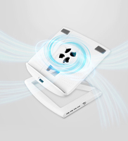 Support Ergonomique pour Ordinateur Portable NBS-09WH (Blanc) avec Ventilateur de Refroidissement, Hauteur Réglable, 4 Ports USB, Design Breveté Amovible, Moule Exclusif