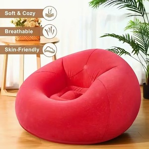 Flocking Modern Minimalism New <b>Inflatable</b> Foldable Round <b>Sofa</b> Chair Outdoor Leisure Single - Product Image 1