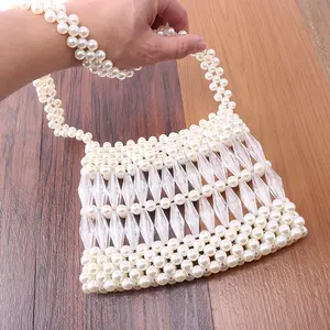 Ladies Pearly Wedding Bridal Party girl Bag Luxury Evening Clutch Beaded Pearl Dinner Bags banquet handmade handbag