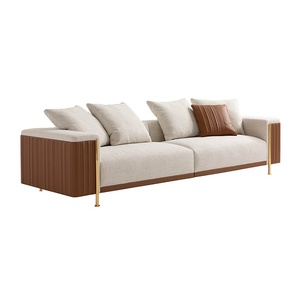 Set di Divani Singoli in Tessuto di Lino Bianco per <span class=keywords><strong>Salotto</strong></span>, Stile Classico Moderno, Arredamento di Lusso per Soggiorno - Product Image 1