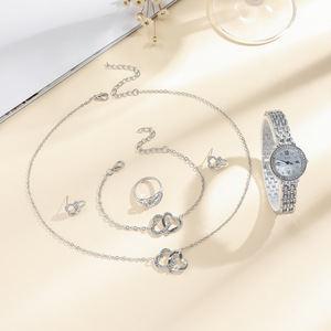 Women's <strong>Watch</strong> <strong>Set</strong> <strong>Fashionally</strong> Unique Diamond <strong>Set</strong> Steel Bracelet Women's Quartz <strong>Watch</strong> <strong>Set</strong> - Product Image 4