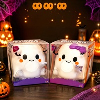 Squishy géant fantôme d'Halloween avec nœud, jouet de décoration de bureau, doux, à rebond lent, anti-stress pour enfants