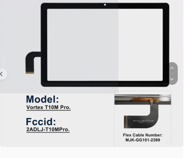Touch Screen Digitizer Glass Lens with Polarizers for MJK-GG101-2389 Vortex T10M Pro Tablet Touch Screen