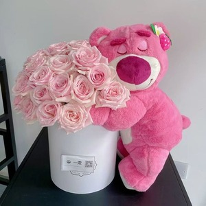 Nouveau Bouquet de fleurs éternelles en forme de petit ours, seau à fleurs, cadeau d'anniversaire pour fille, cadeau de la Saint-Valentin - Product Image 6