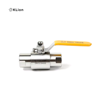 Válvula de Bola de Gas de Alta Presión y Alta Temperatura de Acero Inoxidable 304/316 KLION, Conexión Roscada NPT, Certificación ISO9001 y CE, OEM