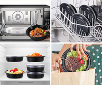 Vente en gros Récipient alimentaire gastronomique en plastique jetable avec emballage de serviettes d'articles de restaurant au micro-ondes avec couvercle