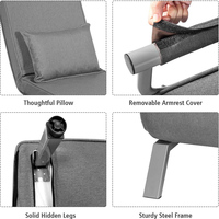 Sillón Futón para Sala de Estar, Dormitorio o Balcón, Sillón Individual Convertible 3 en 1, Sofá Cama Plegable, Cama, Schlafsofa