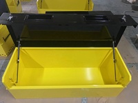 Boîte à outils de chantier en acier robuste OEM personnalisée, étui de qualité supérieure avec finition enduite de poudre imperméable et antichoc pour le rangement des outils