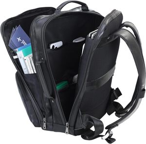 Full Grain <b>Leather</b> <b>Laptop</b> <b>Backpack</b> for Men Multi Pockets Casual Daypack Business Travel Rucksack - Product Image 4